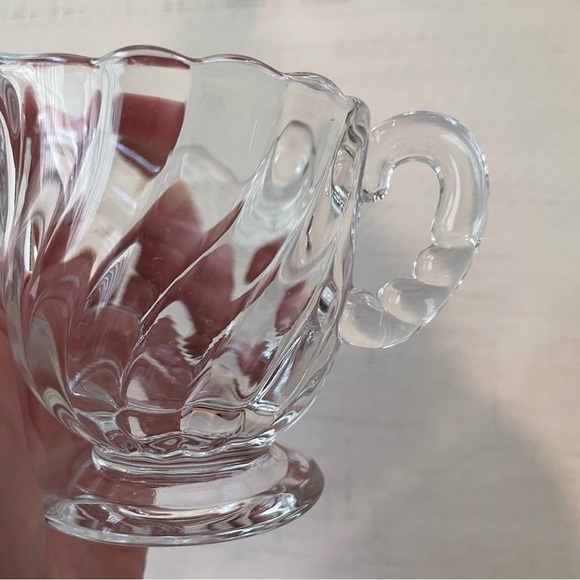 Colony Clear Mini Footed Creamer by Fostoria Heavy Swirl Pattern - Picture 9 of 13